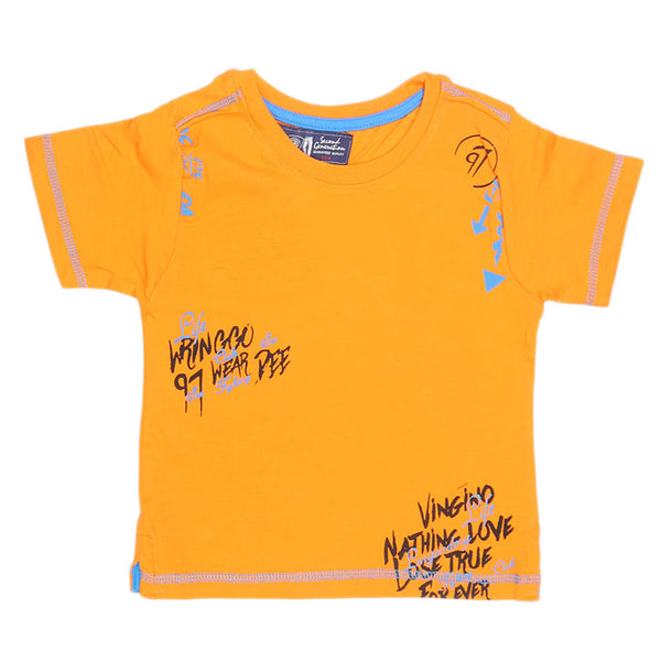 Boys Half Sleeves T-Shirt - Orange - test-store-for-chase-value