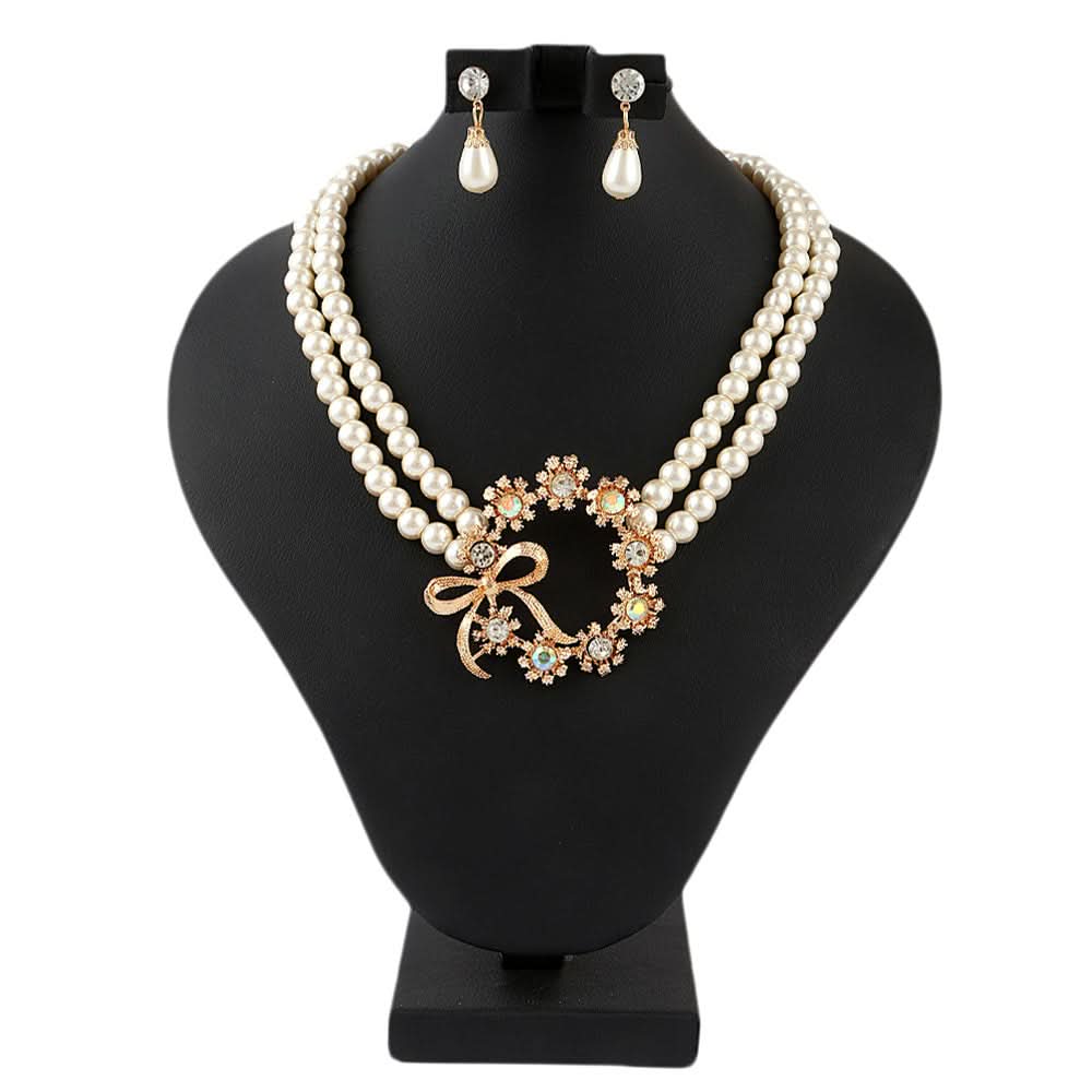 Women's Pearl Locket Set - Golden - test-store-for-chase-value