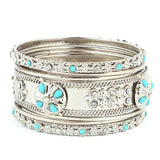 Women's Fancy Bangles 7 Pcs - Silver - test-store-for-chase-value