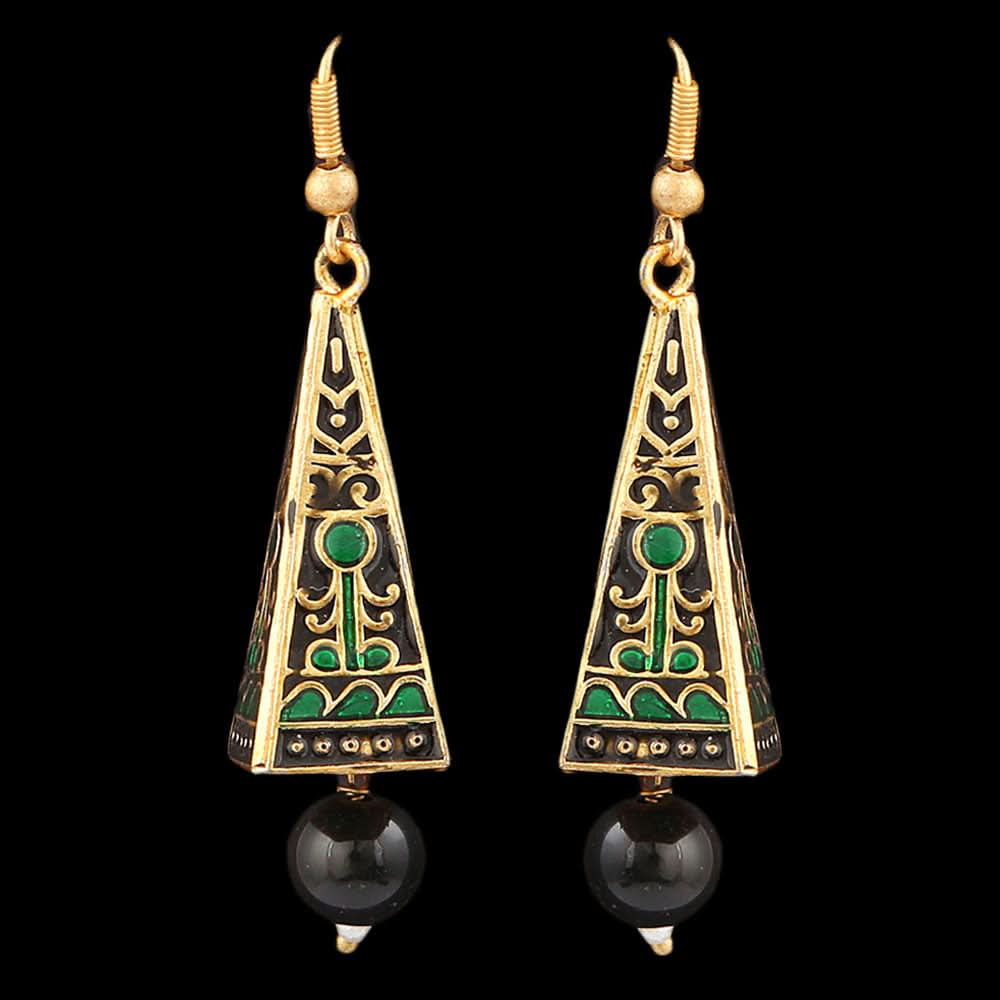 Women's Fancy Ear Jhumki - Golden - Black, Jewellery, Chase Value, Chase Value