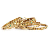 Women's Fancy Bangles 9 Pcs - Golden - test-store-for-chase-value