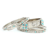 Women's Fancy Bangles 7 Pcs - Silver - test-store-for-chase-value