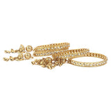 Women's Fancy Bangles 4 Pcs - Golden - test-store-for-chase-value