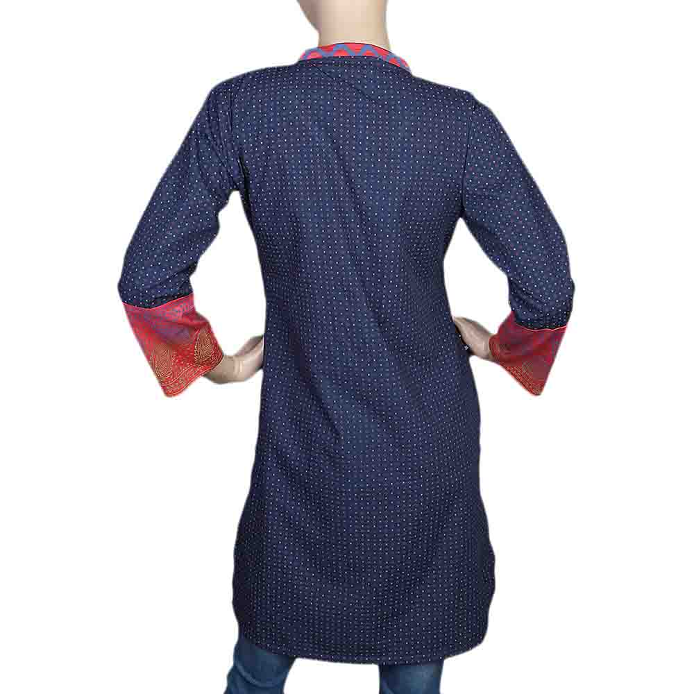 Women's Printed Cotton Kurti - Navy Blue, Women, Ready Kurtis, Chase Value, Chase Value