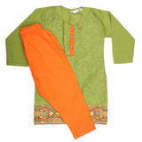 Girls Embroidered 2 Piece Suit - Light Green, Kids, Girls Sets And Suits, Chase Value, Chase Value