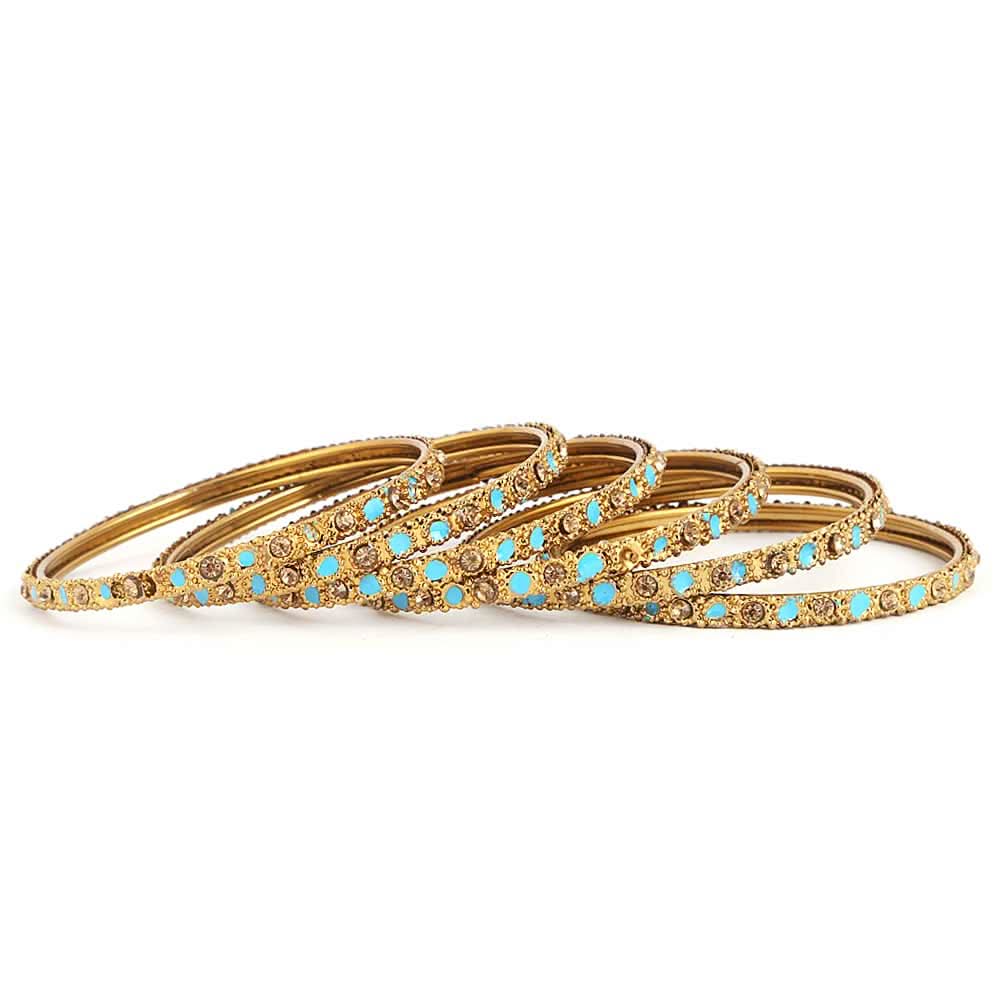 Women's Fancy Bangles 6 Pcs - Golden, Women, Bangles & Bracelets, Chase Value, Chase Value