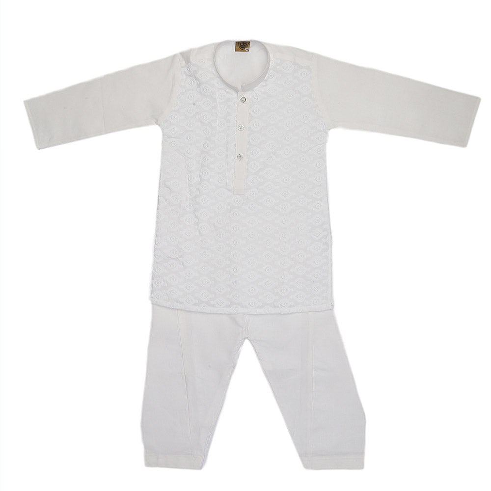 Boys Chicken Shalwar Suit - White, Kids, Boys Shalwar Kameez, Chase Value, Chase Value