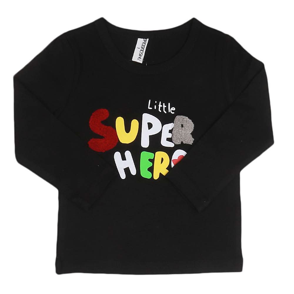 Boys Full Sleeves T-Shirt - Black, Kids, Boys T-Shirts, Chase Value, Chase Value