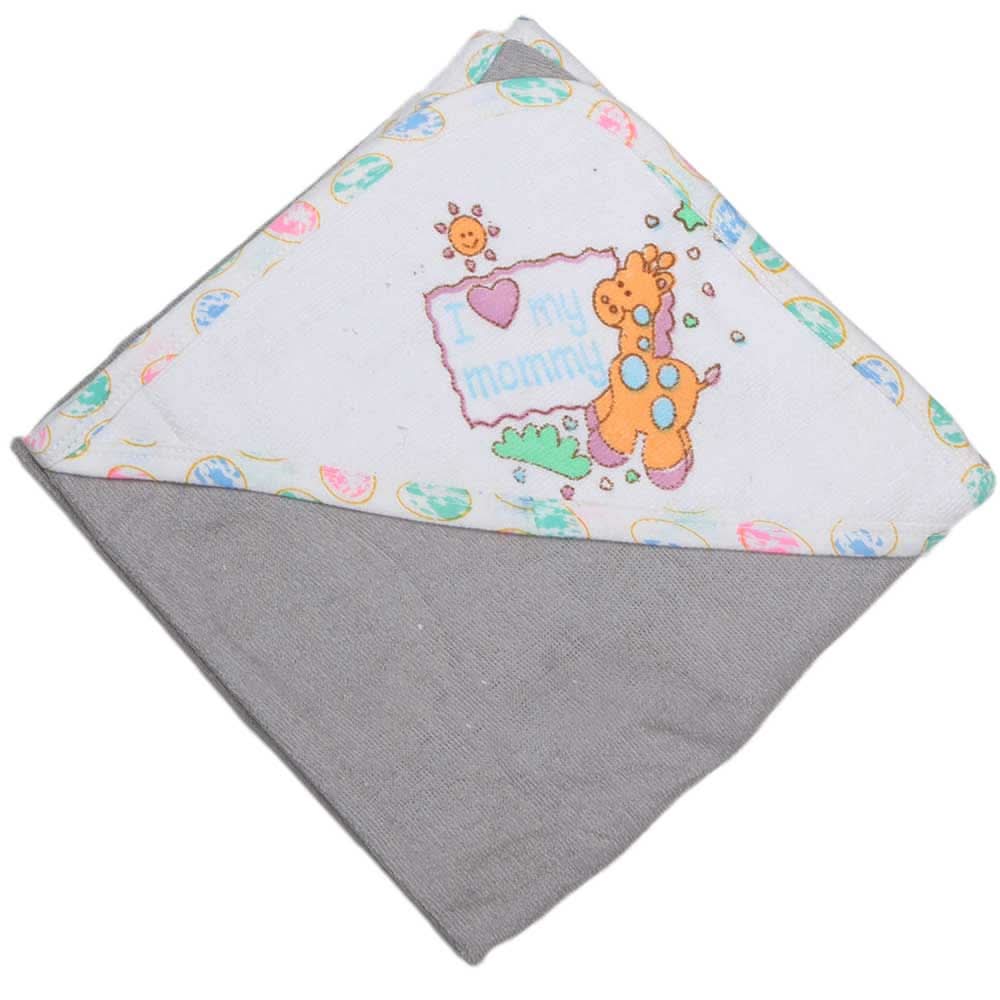 Newborn Baby Bath Towel - Grey, Kids, Bath Accessories, Chase Value, Chase Value