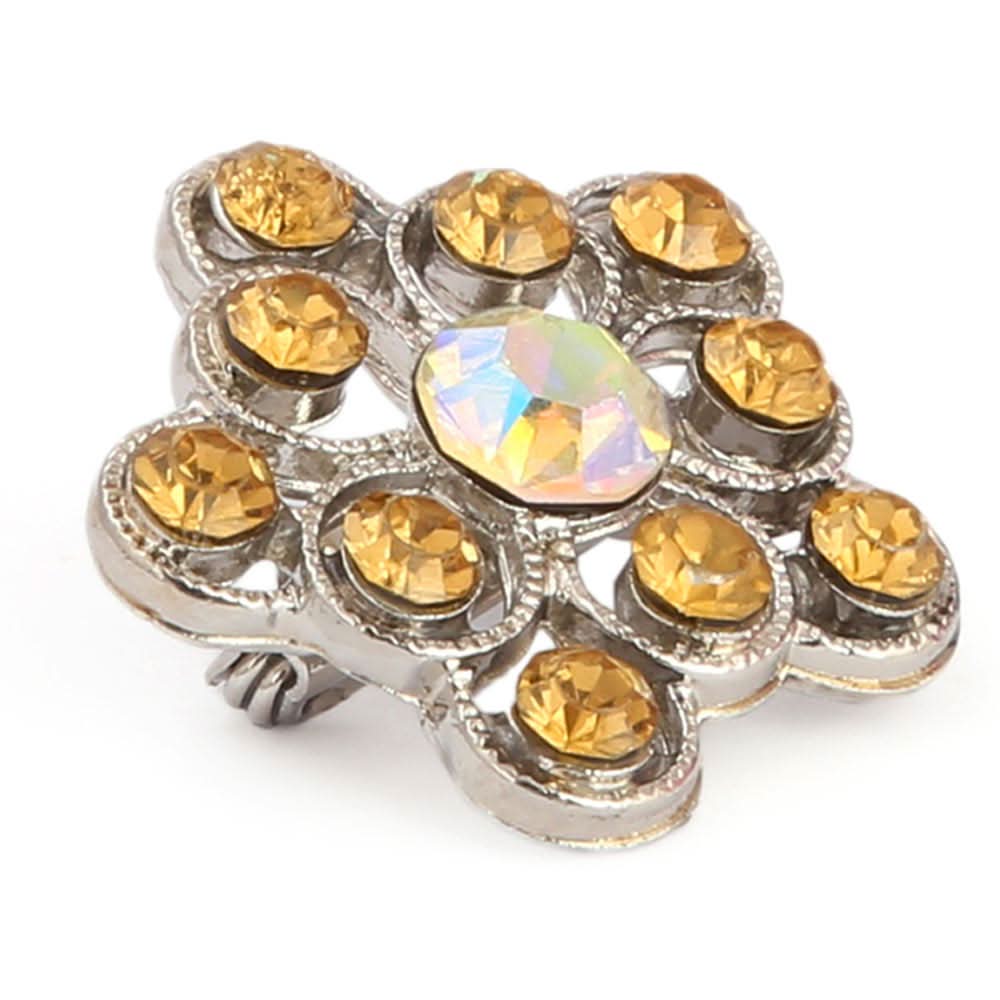 Women's Fancy Brooch - Mustard, Women, Scarf Pins & Brooches, Chase Value, Chase Value