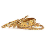 Women's Fancy Bangles 11 Pcs - Golden - test-store-for-chase-value