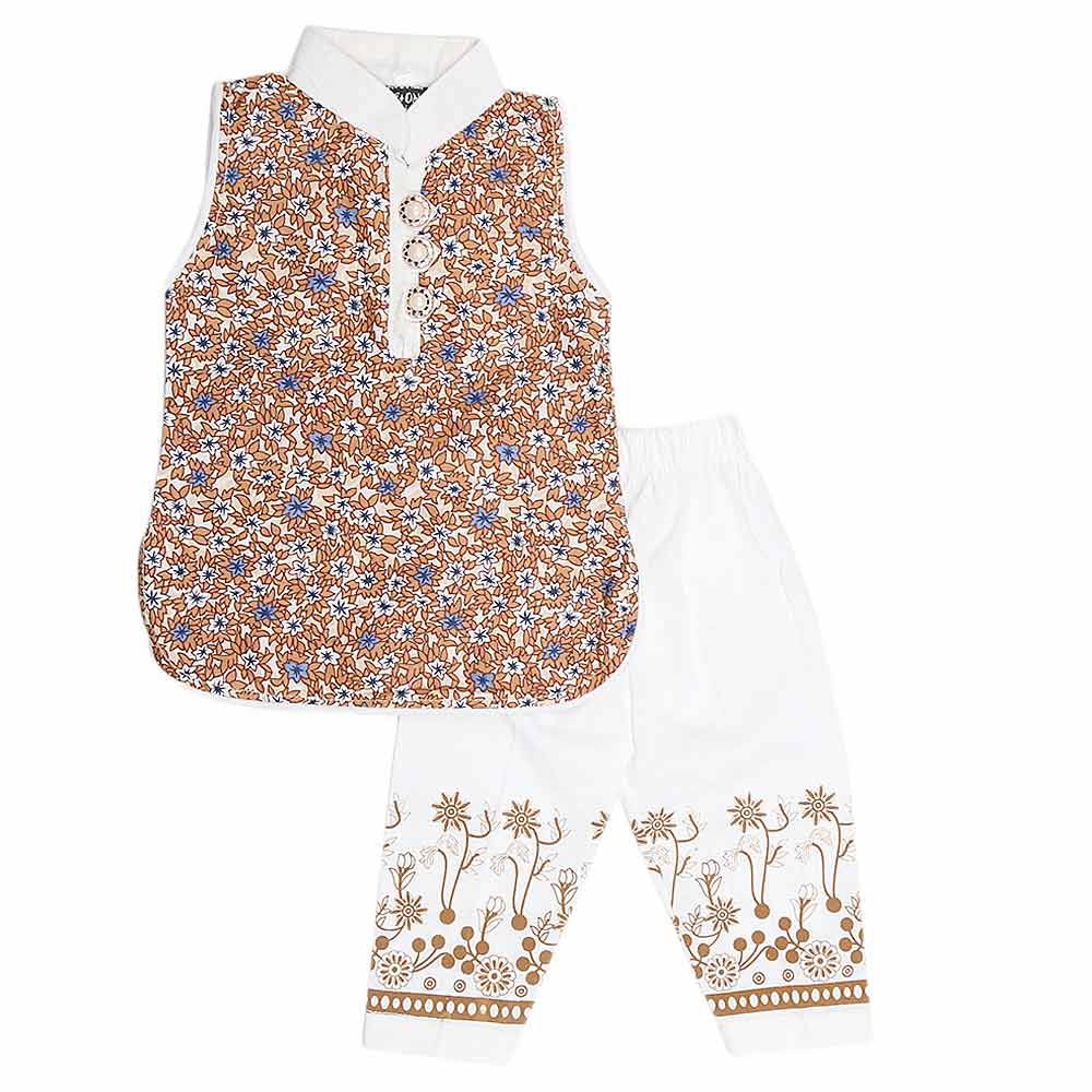 Newborn Girls Fancy Suit 2 Pcs - Beige, Kids, NB Girls Sets And Suits, Chase Value, Chase Value