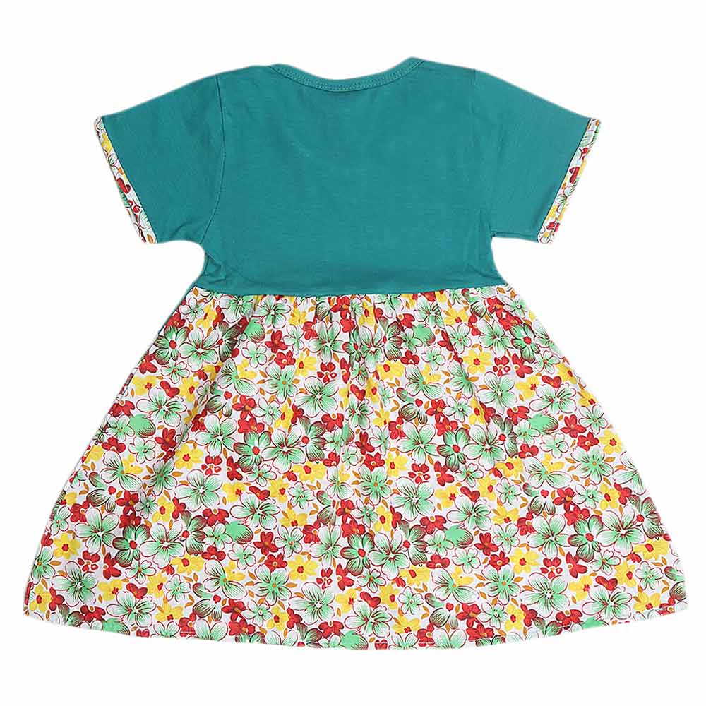 Girls Half Sleeve Fancy Frock - See green - test-store-for-chase-value