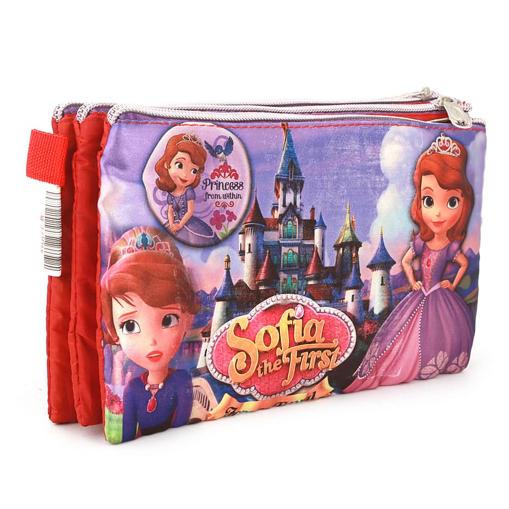 Pencil Pouch Three Zipper - Red, Kids, Pencil Boxes And Stationery Sets, Chase Value, Chase Value