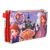 Pencil Pouch Three Zipper - Red, Kids, Pencil Boxes And Stationery Sets, Chase Value, Chase Value