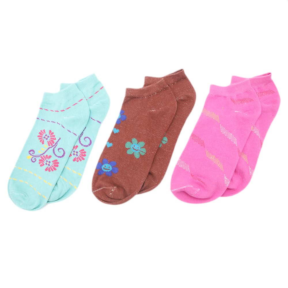 Women's 3Pcs Colorful Socks, Women, Socks Stocking And Gloves, Chase Value, Chase Value