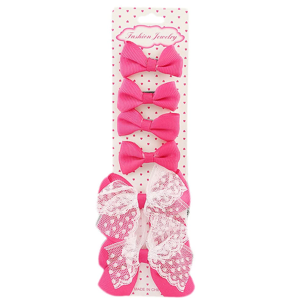 Girls Hair Pins 6 Pcs - Pink, Kids, Hair Accessories, Chase Value, Chase Value