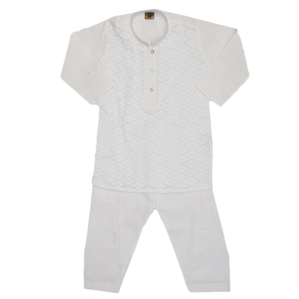 Boys Chicken Shalwar Suit - White, Kids, Boys Shalwar Kameez, Chase Value, Chase Value