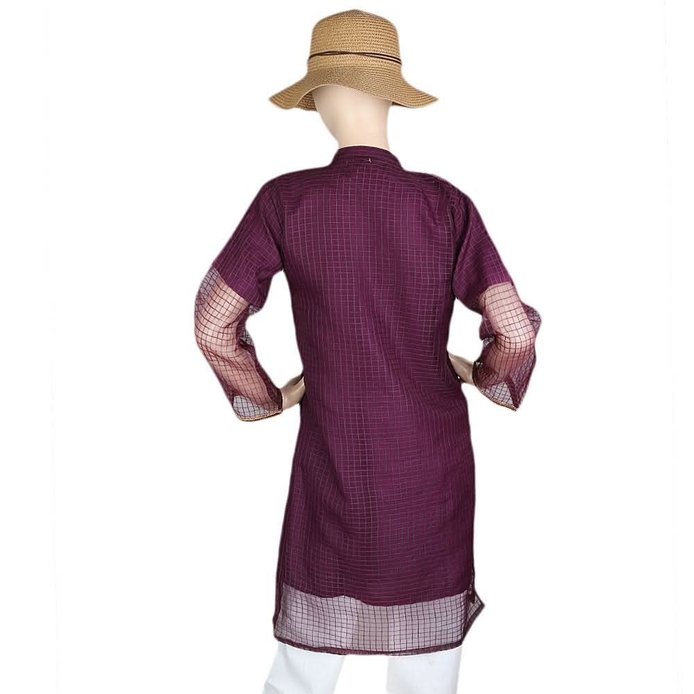 Women's Fancy Embroidered Kurti - Purple, Women's Fashion, Chase Value, Chase Value