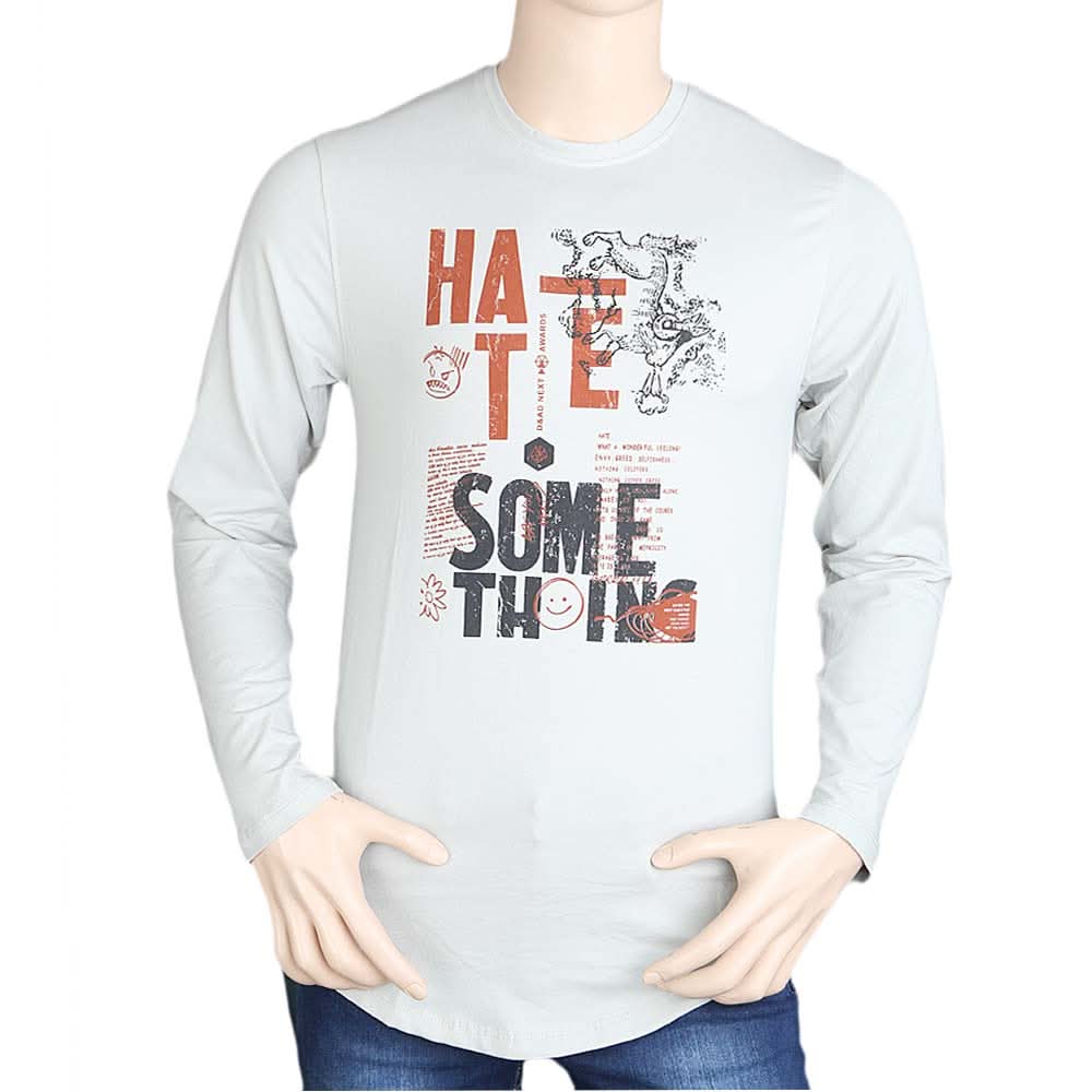 Men's Full Sleeves T Shirt - Light Grey, Mens T-Shirts, Chase Value, Chase Value