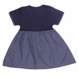 Girls Half Sleeve Fancy Frock - Dark Blue - test-store-for-chase-value