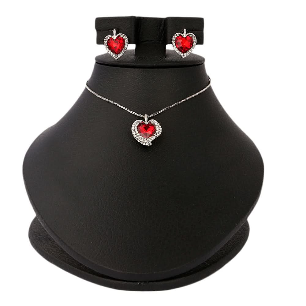 Women's Fancy Locket Set - Red, Women, Chains & Lockets, Chase Value, Chase Value