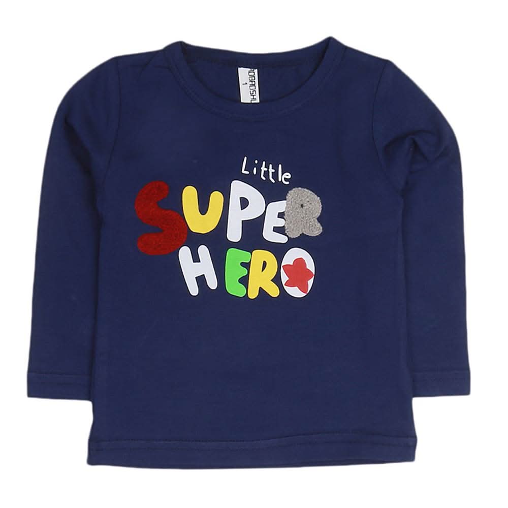 Boys Full Sleeves T-Shirt - Navy Blue, Kids, Boys T-Shirts, Chase Value, Chase Value