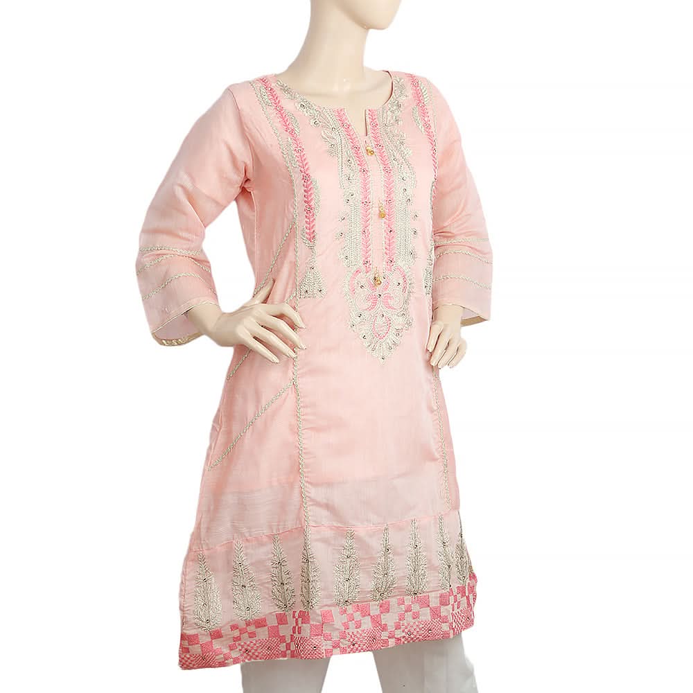 Women's Stitched Kurti - Pink, Women, Ready Kurtis, Chase Value, Chase Value