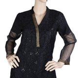 Women's Fancy Embroidered Kurti - Black, Women, Ready Kurtis, Chase Value, Chase Value