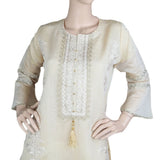 Women's Fancy Embroidered Kurti - Fawn, Women, Ready Kurtis, Chase Value, Chase Value