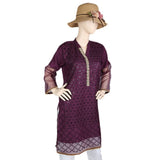 Women's Fancy Embroidered Kurti - Purple, Women's Fashion, Chase Value, Chase Value