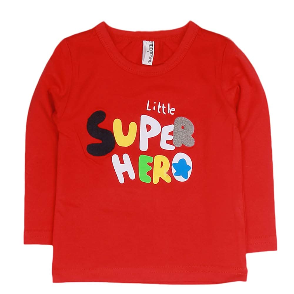 Boys Full Sleeves T-Shirt - Red, Kids, Boys T-Shirts, Chase Value, Chase Value