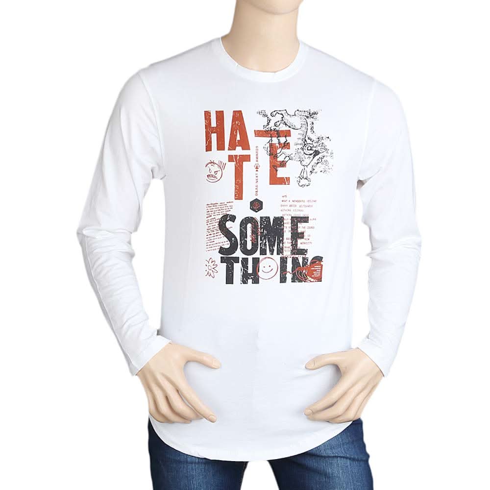 Men's Full Sleeves T Shirt - White, Men, T-Shirts And Polos, Chase Value, Chase Value