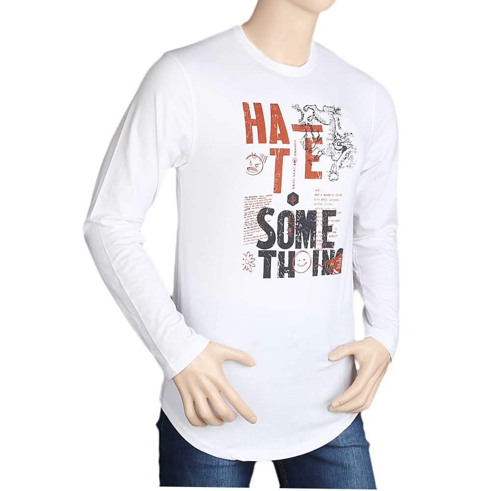 Men's Full Sleeves T Shirt - White, Men, T-Shirts And Polos, Chase Value, Chase Value