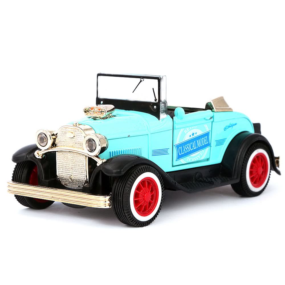 Friction Vintage Metal Car - Cyan, Kids, Non-Remote Control, Chase Value, Chase Value