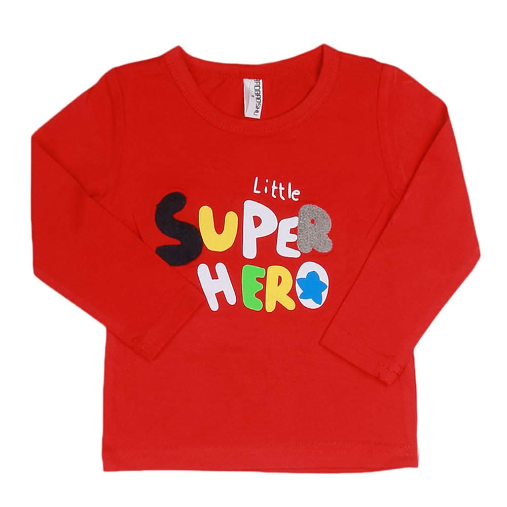 Boys Full Sleeves T-Shirt - Red, Kids, Boys T-Shirts, Chase Value, Chase Value
