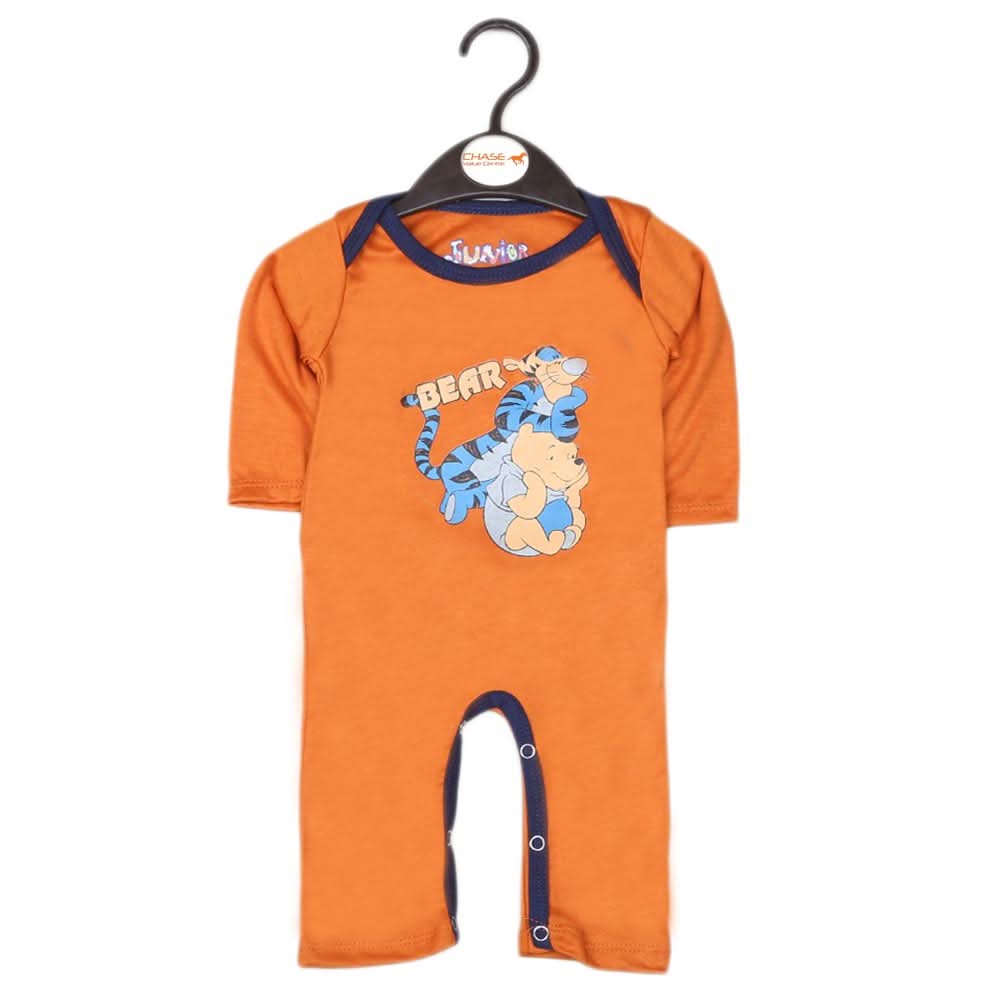 Newborn Boys Full Sleeves Romper - Brown, Kids, NB Boys Rompers, Chase Value, Chase Value
