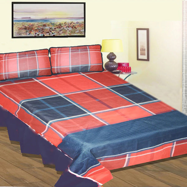 Printed Cotton Frill Double Bed Sheet - Multi, Home & Lifestyle, Double Bed Sheet, Chase Value, Chase Value
