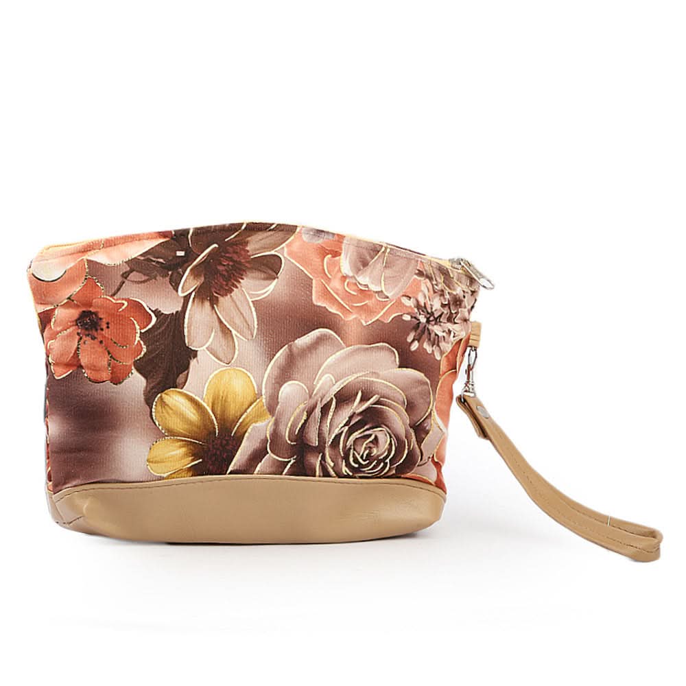 Women's Flower Printed Pouch - Beige, Women, Bags, Chase Value, Chase Value