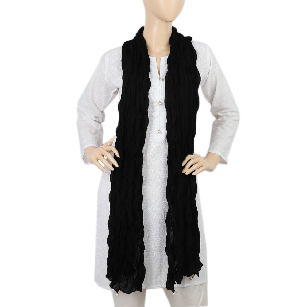 Women's Korkore Chiffon Dupatta - Black, Women, Dupatta, Chase Value, Chase Value