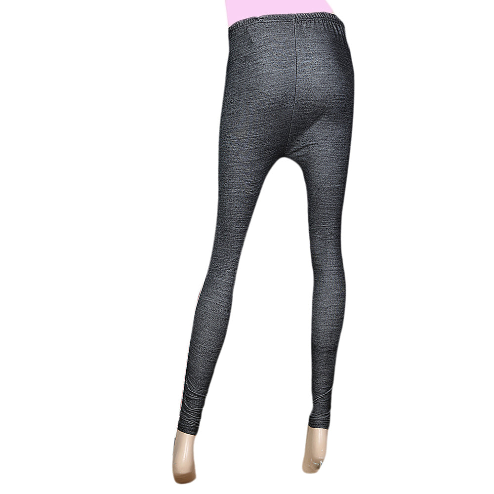 Women's Side Lace Denim Tight- Black, Women, Pants & Tights, Chase Value, Chase Value