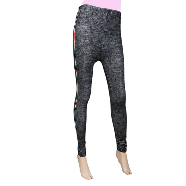 Women's Side Lace Denim Tight- Black, Women, Pants & Tights, Chase Value, Chase Value