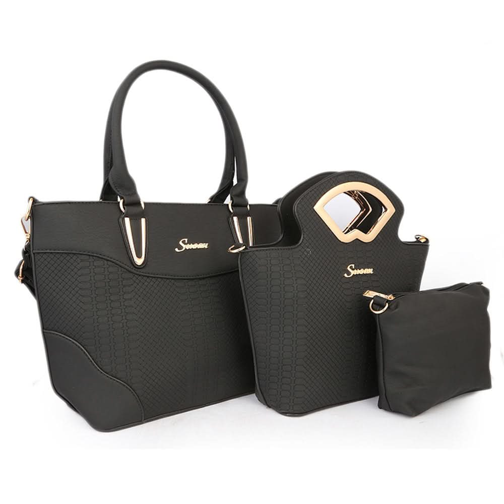 Women's Handbag 3Pc 9724 - BLACK, Women, Bags, Chase Value, Chase Value
