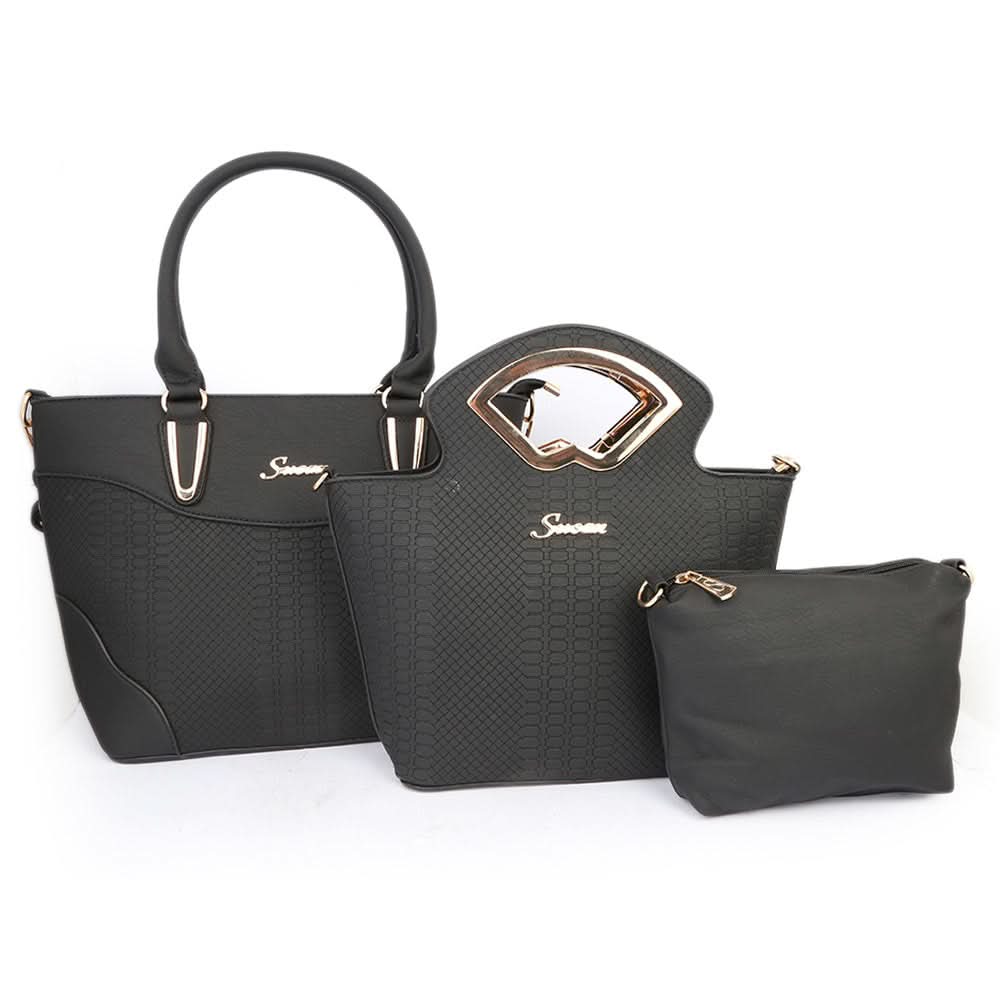 Women's Handbag 3Pc 9724 - BLACK, Women, Bags, Chase Value, Chase Value