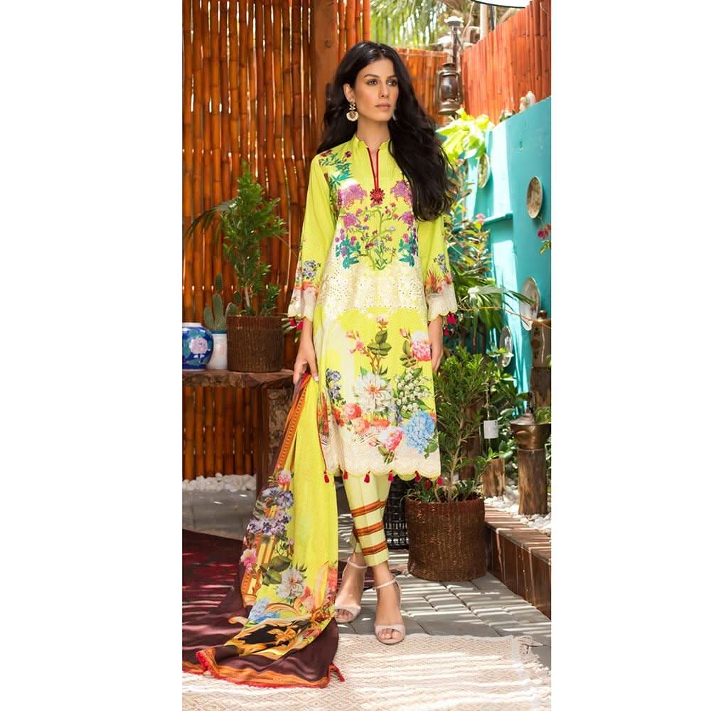 BLEND INN Digital Chicken Kari Embroidered 3 Pcs Un-Stitched Suit - 1, Women, 3Pcs Shalwar Suit, Regalia Textiles, Chase Value