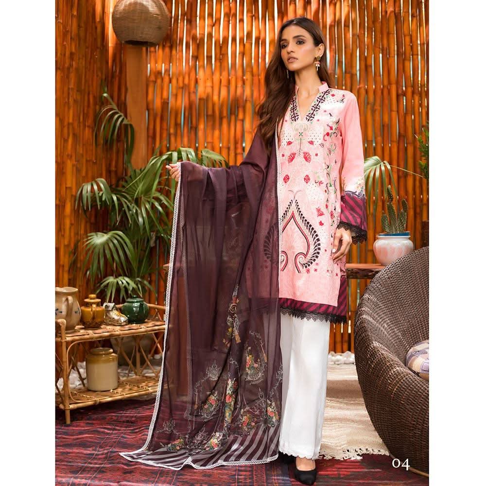 BLEND INN Digital Chicken Kari Embroidered 3 Pcs Un-Stitched Suit - 4, Women, 3Pcs Shalwar Suit, Regalia Textiles, Chase Value