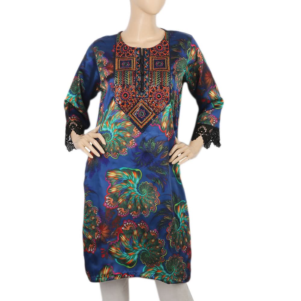 Women's Digital Printed Kurti - Blue, Women, Ready Kurtis, Chase Value, Chase Value