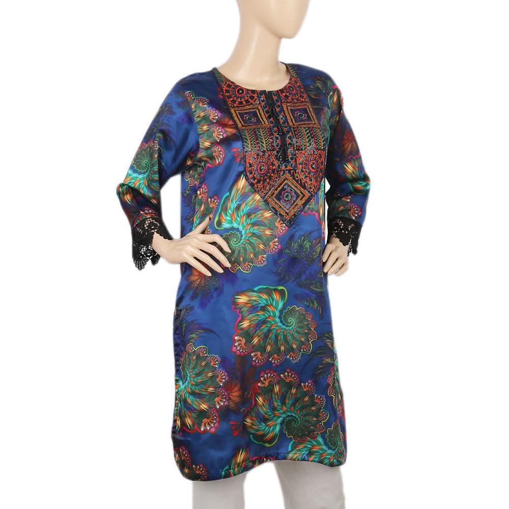 Women's Digital Printed Kurti - Blue, Women, Ready Kurtis, Chase Value, Chase Value
