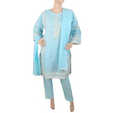 Women's Embroidered Fancy 3Pcs Suit - Blue, Women, Shalwar Suits, Chase Value, Chase Value