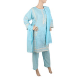 Women's Embroidered Fancy 3Pcs Suit - Blue, Women, Shalwar Suits, Chase Value, Chase Value